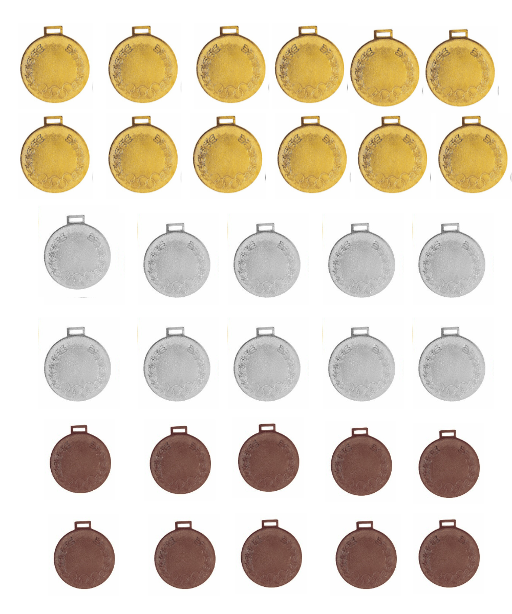 ME211A(SET OF 12GOLD, 10SILVER, 10BRONZE)