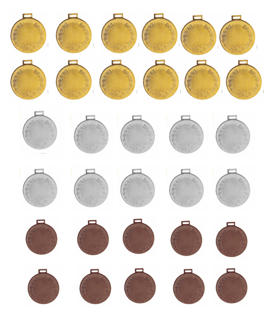 ME211A(SET OF 12GOLD, 10SILVER, 10BRONZE)